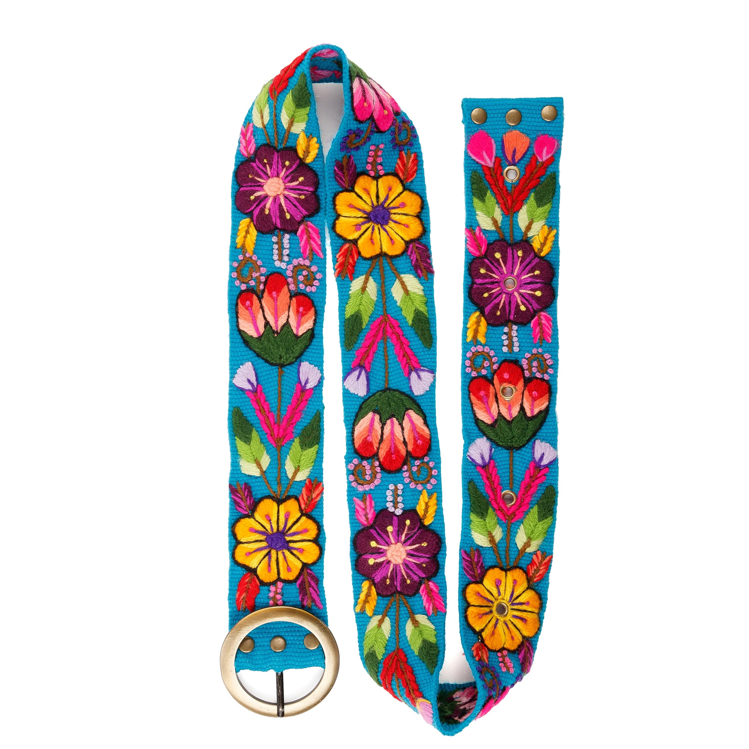 Embroidered Flower Belt for Women - Mexican Style Floral Belt