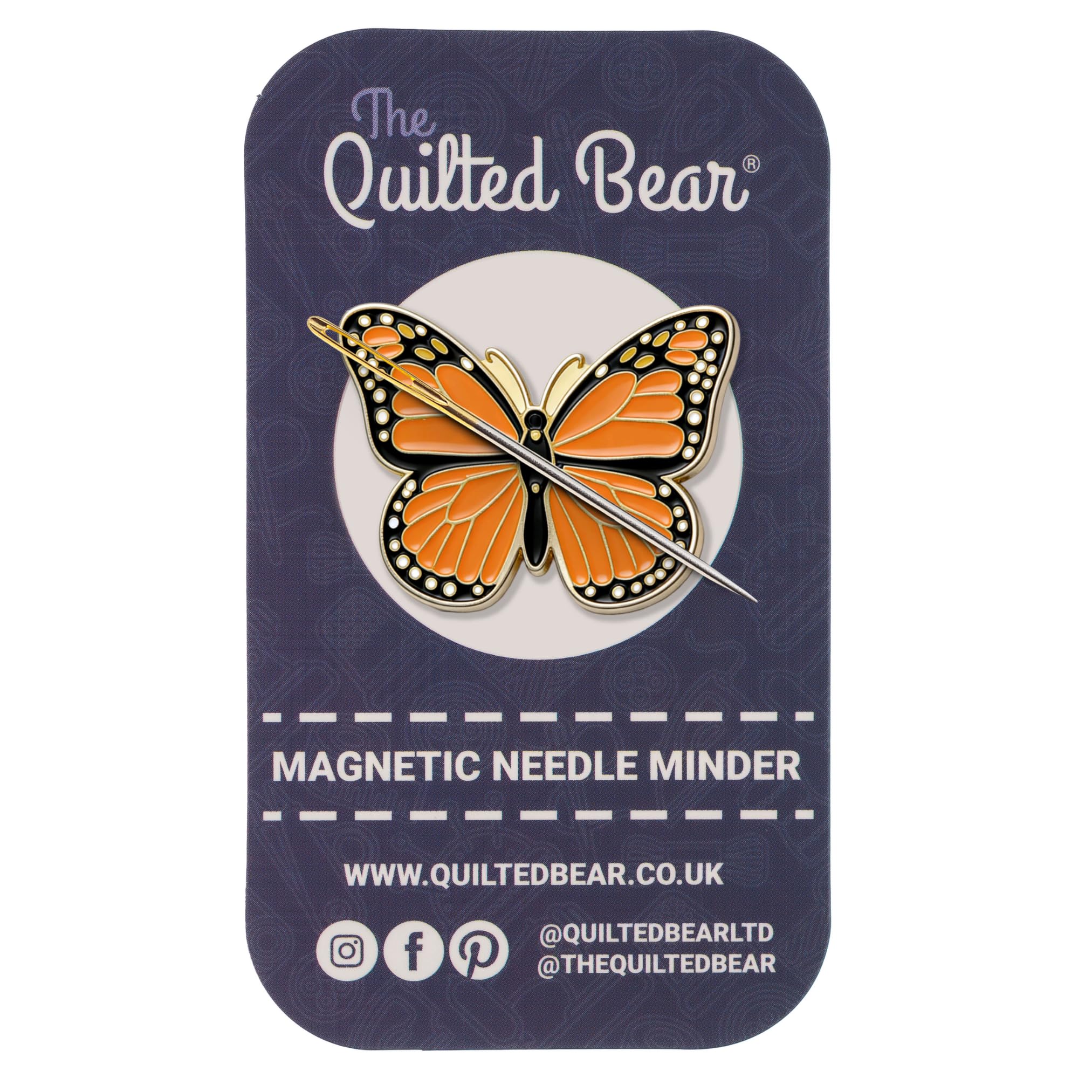 The Quilted Bear Butterfly Magnetic Needle Minders – Enamel Needle Keeper For Sewing, Embroidery & Cross Stitch Accessories | Secure Holder For Sewing Pins & Needles (Butterfly)
