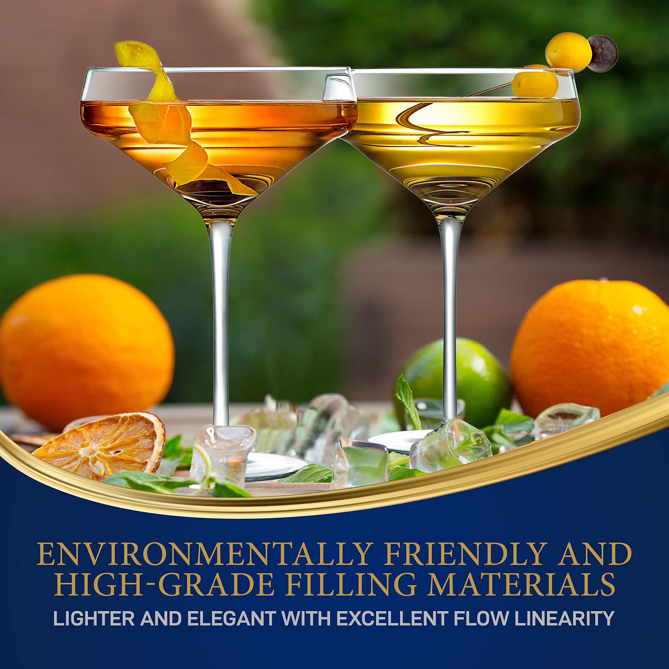 2 juegos de copas de vino de Martini de cristal, ultra transparentes, elegantes y transparentes, 100% sopladas a mano, aptas para lavavajillas, ideales para cenas, fiestas, bodas y ocasiones elegantes