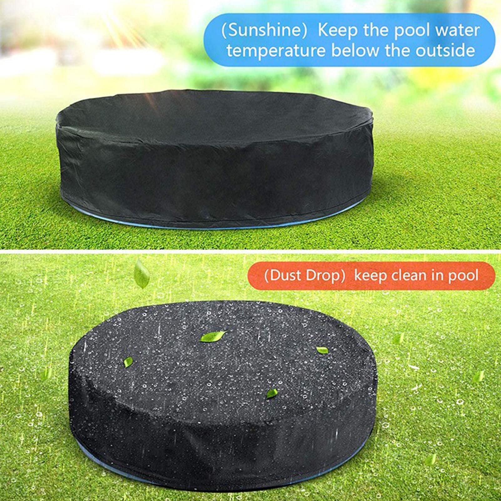 Rypet Copertura Per Piscina Rotonda Per Animali Domestici E Bambini – Pieghevole, Impermeabile, Con Coulisse, Lavabile