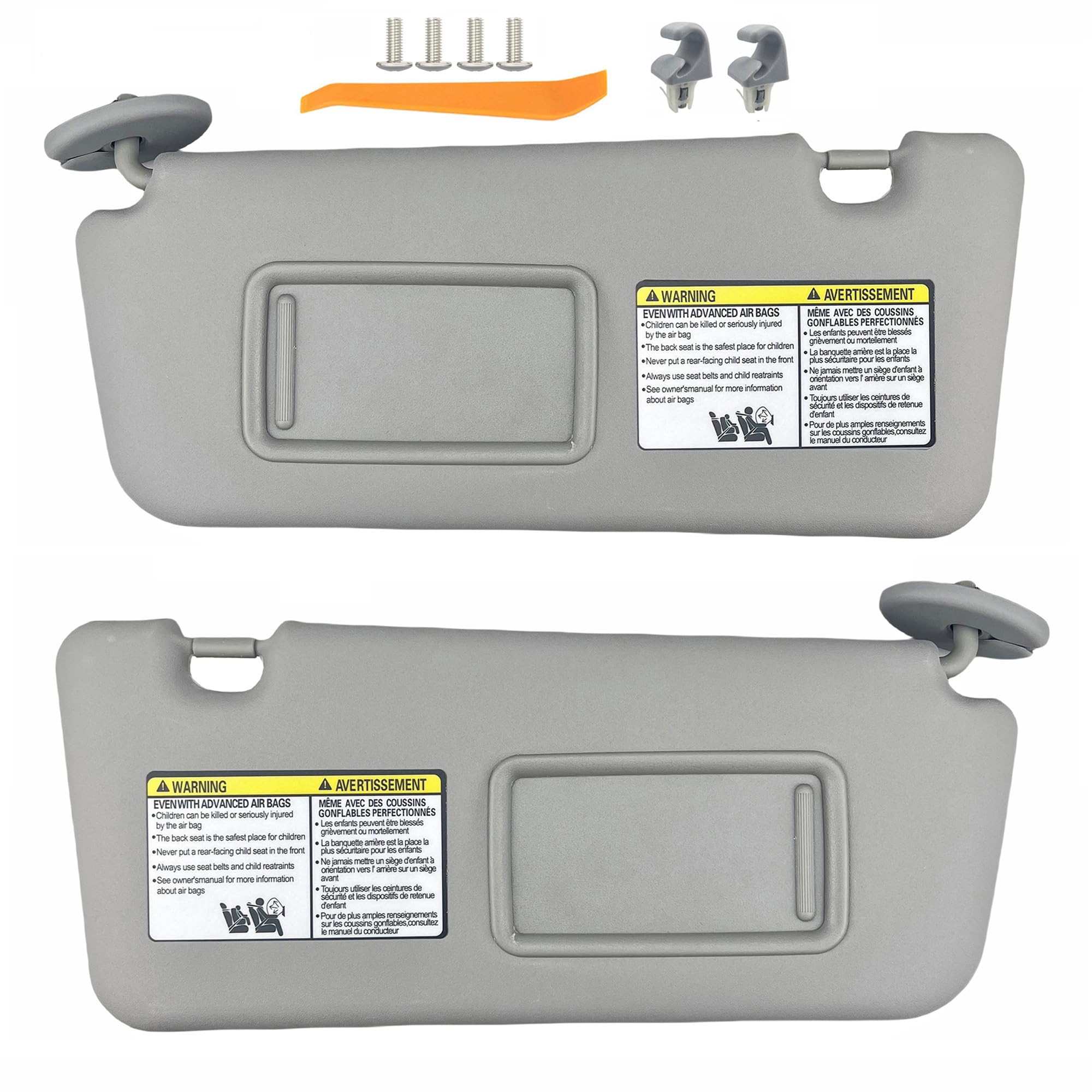 Photo 1 of GlymXia Sun Visor Pair for 2004-2005 Toyota RAV4 (Gray)