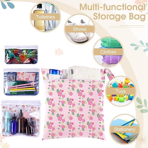 Miniatura 5 de Reginary Paquete de 8 bolsas húmedas impermeables para adultos grandes y pequeños, reutilizables, bolsa de limpieza en seco para pañales, ropa