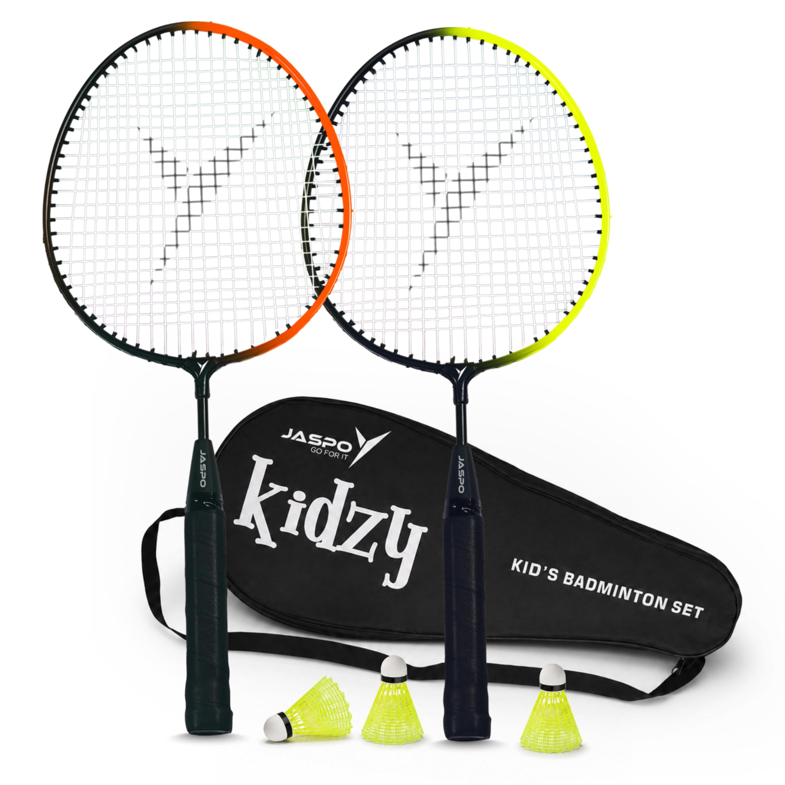 Jaspo Kidzy Steel Badminton Racket Set with 5pc. Feather Shuttlecock (Multi)-Recommended for Kids only-picture-19