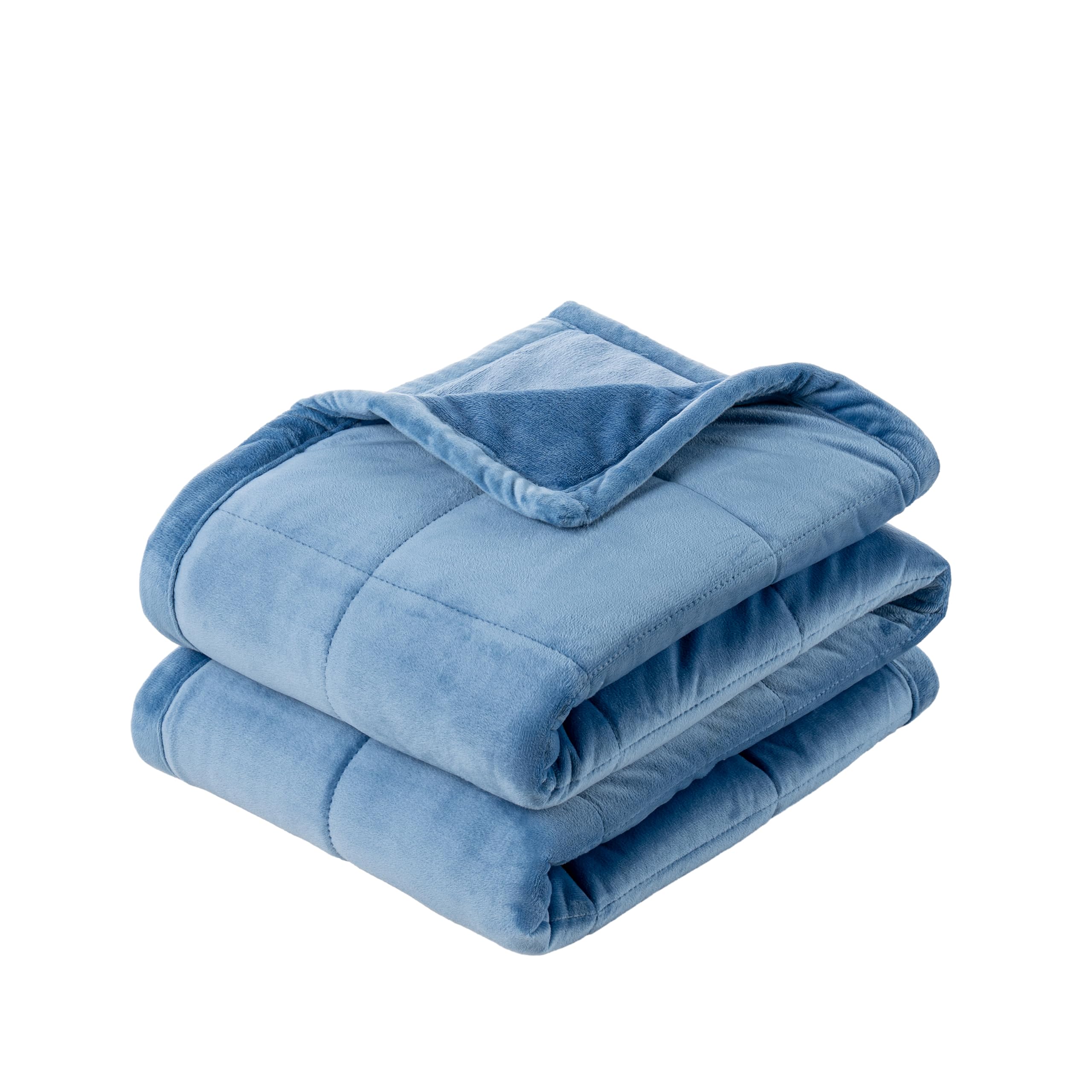 Berkshire Blanket Suedemink & Loftmink Quilted Blanket, Ultra-Soft Reversible Fleece Blanket, Lightweight & Warm, Ideal for Couch, Sofa & Bed, All-Season Comfort, Royal, 90 in × 90 in