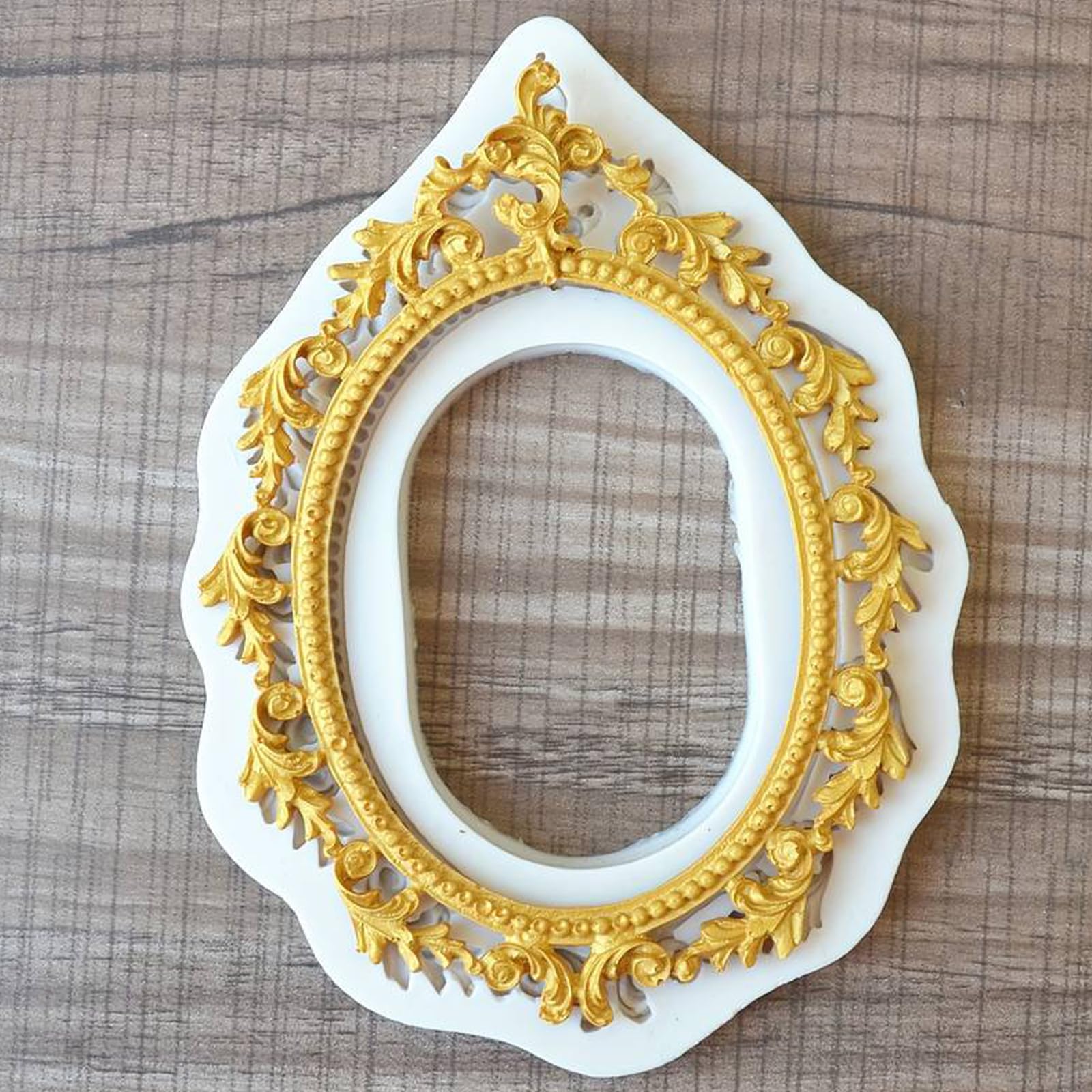 Silikonformen Für Fotorahmen Im Barock-Stil | 4-teilig, Lebensmittelecht | Für Schokolade, Fondant, Polymer-Ton | Größen: Quadratisch, Oval, Rechteckig, Rund