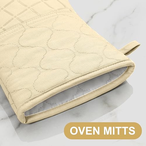 Miniatura 3 de Juego de agarraderas para horno y paños de cocinaToallas de cocina y paños de limpieza, guantes de horno y toallas de cocina de 500 grados