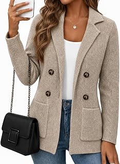 CiCiBird Womens Fall Cardigan Business Casual Knit Sweater Blazer