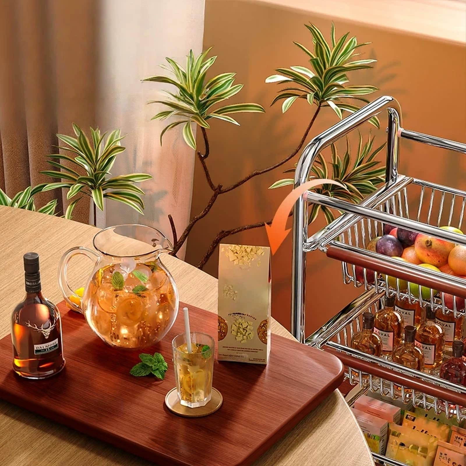 Carrito de Frutas y refrigerios 5 Niveles, Cesta móvil for Verduras Cocina, Organizador Utilidad Carro Utilitario