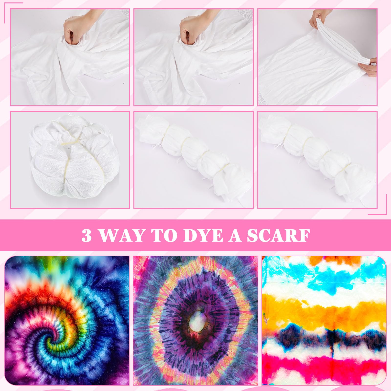 Suhine Blank White Cotton Scarf to Tie Dye, Full Cotton Scarf Bikini Cover up Wraps Tie Dye Fabric