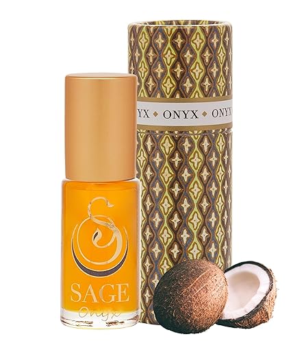 The Sage Lifestyle ONYX - Aceite de perfume enrollable con piedras preciosas (18 onzas), perfume de viaje, aceite de perfume vegano, siente un sutil