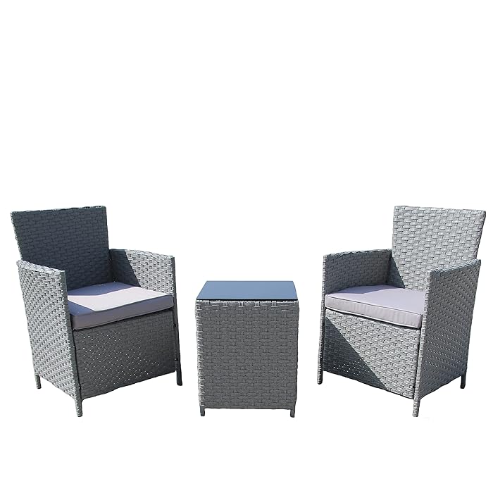 Buy AZRBOPO Rattan Garden Furniture Set, Rattan 3 Piece Bistro Garden