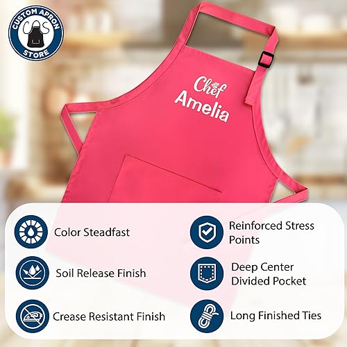 Miniatura 4 de Delantal personalizado para niños  Tamaños de delantal para niños o niños pequeños  Elección de color e hilo