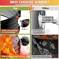 Vista 2 de Anillo de chimenea al aire libre de 32 pulgadas, chimenea de leña resistente al calor de 17 pulgadas de altura y chimenea para exterior, anillo