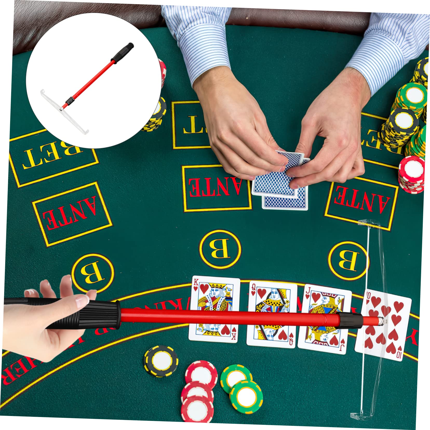 Abaodam Poker Dealer Chip Rake Stick Poker Rake for Easy and Convenient Chips Collecting