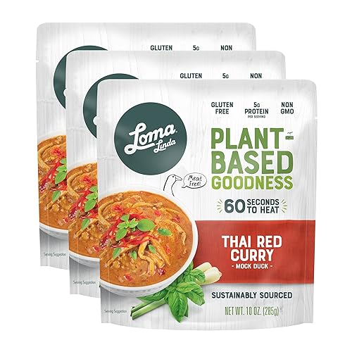 Loma Linda - Paquetes completos de solución de comida a base de plantas curry rojo tailandés 10 onzas paquete de 3