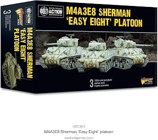 Warlord Games Bolt Action WWII M4A3E8 Sherman Easy Eight Platoon Tank 1:56 Military Table Top Wargaming Plastic Model Kit 402013014
