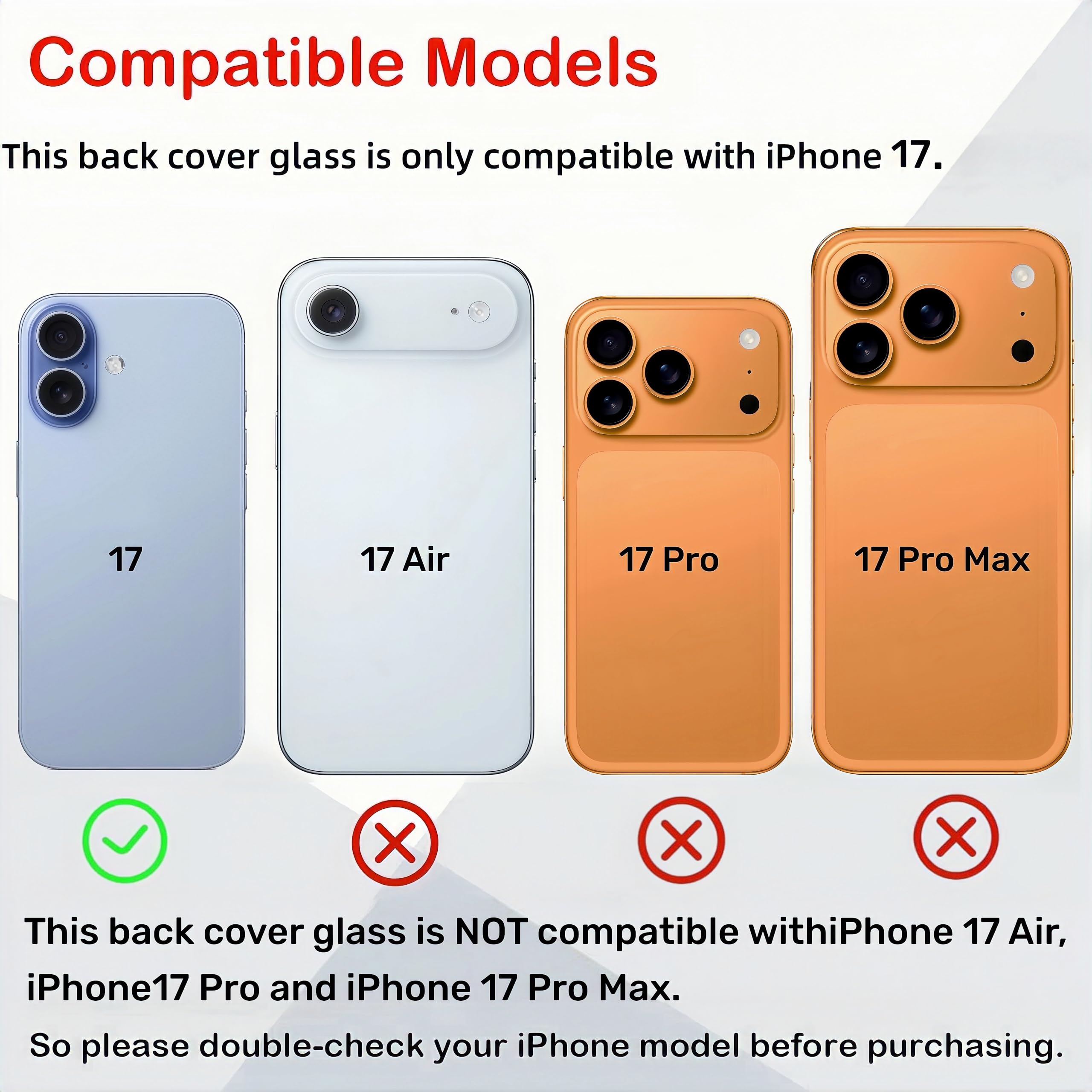 Amazon.co.jp: LNONLS 17 バックガラス iPhone 17用 リアバックカバー