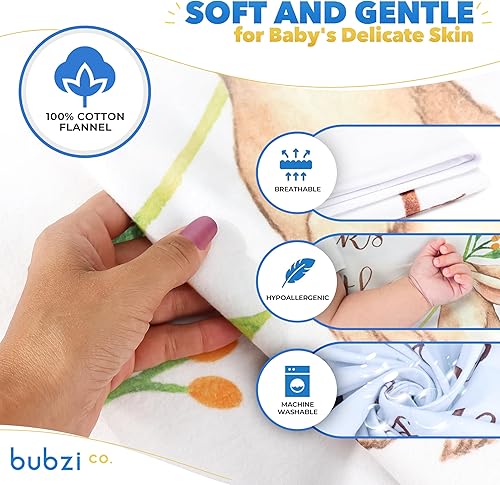 Miniatura 3 de Bubzi Co Manta mensual de hitos para bebé, manta de fotos de bosque suave para bebé niño y niña, manta de cama de guardería, artículos esenciales