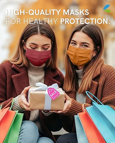 Miniatura 81 de FriCARE Mascarillas desechables para adultos, 4 capas ASTM nivel 3, protección contra alergias, envueltas individualmente, paquete de 50, surtido