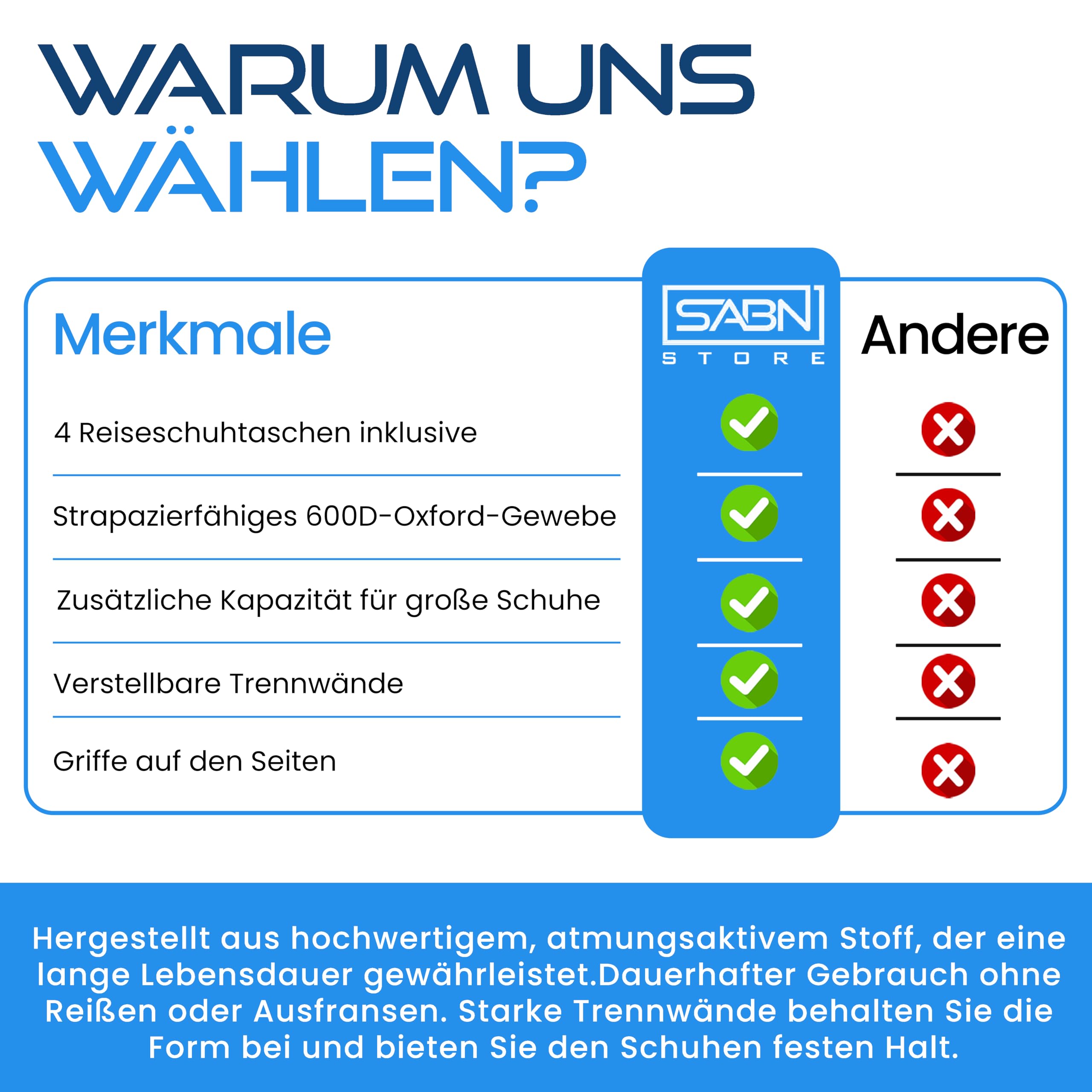 Organizer für Schuhe, inklusive 4 Schuhtaschen, Schuhaufbewahrung für Schrank, Schuhboxen, Schuhboxen, Schuhaufbewahrung