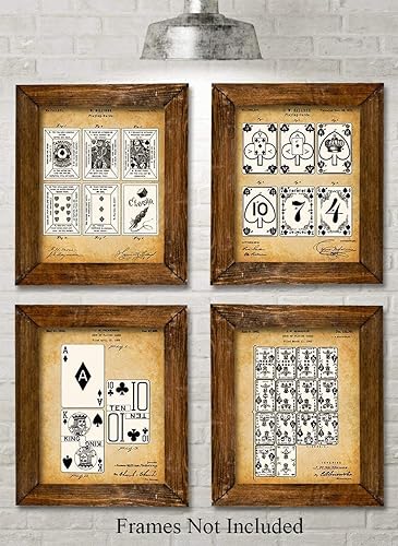 Miniatura 2 de Original Playing Cards Patent Prints - Set of Four Photos (8x10) Unframed - Makes a Great Mancave or Game Room Decor and Gift Under $20 for Poker