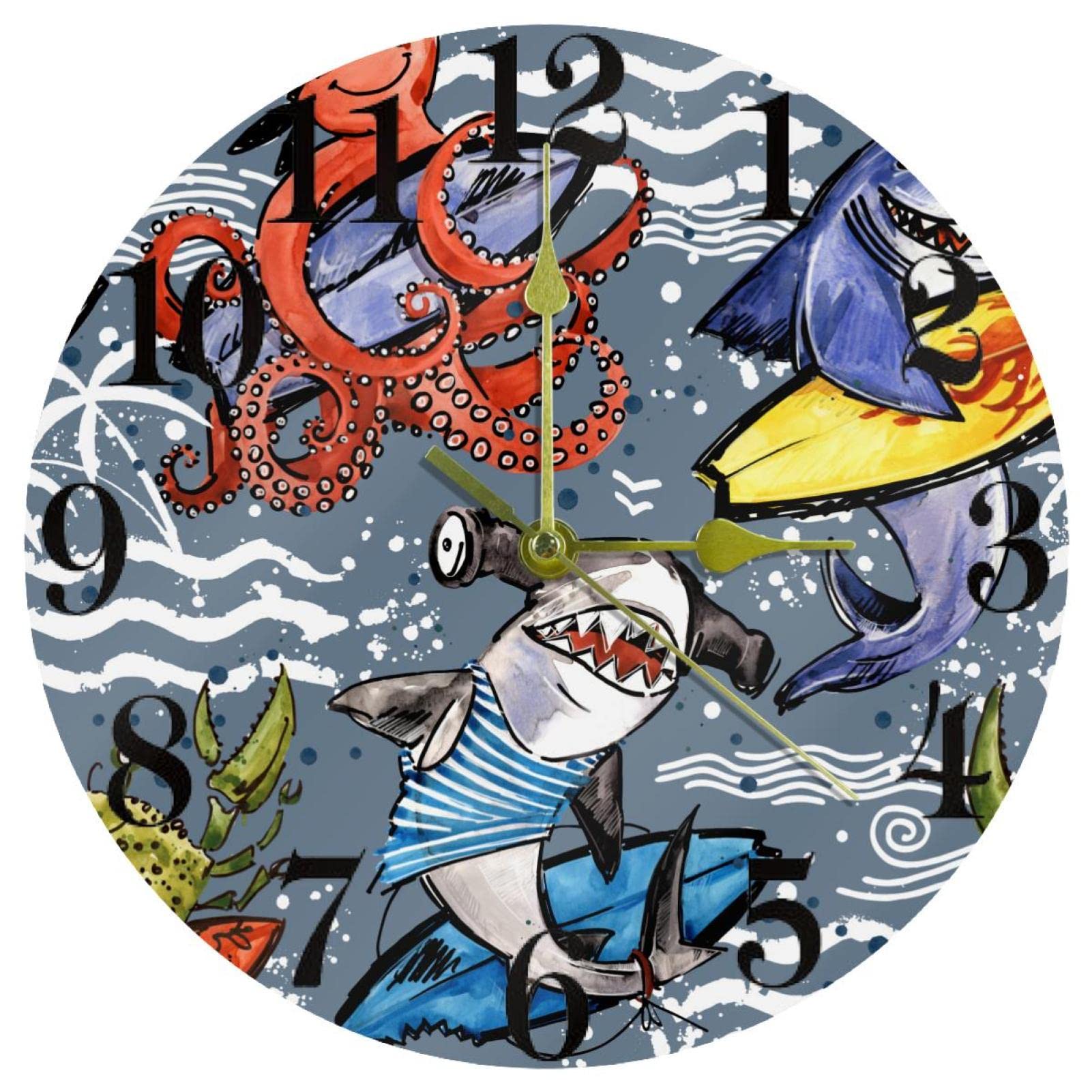 Horloge murale fonctionne à piles 25 cm pour salon et école