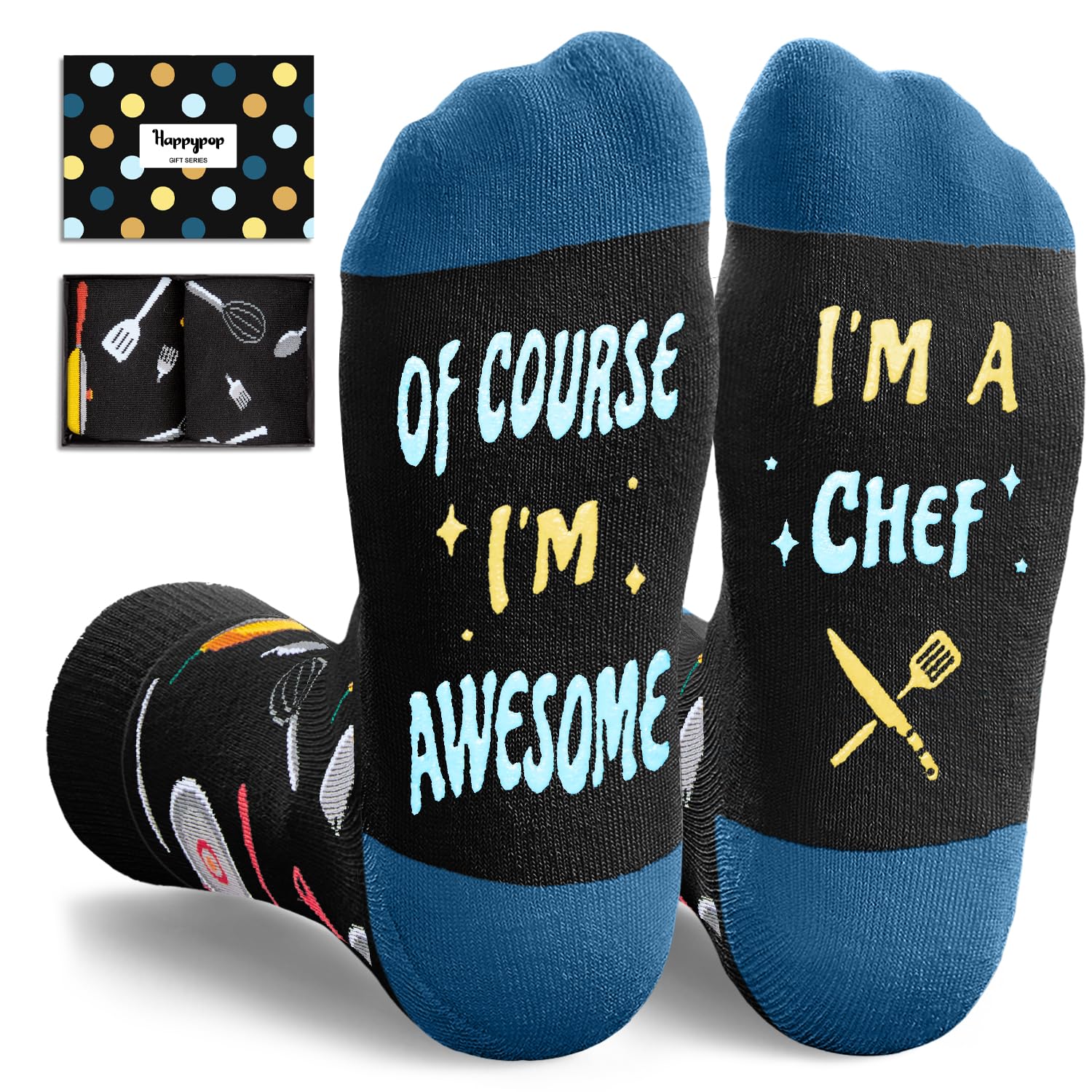 HAPPYPOP Funny Gifts - Chef Socks