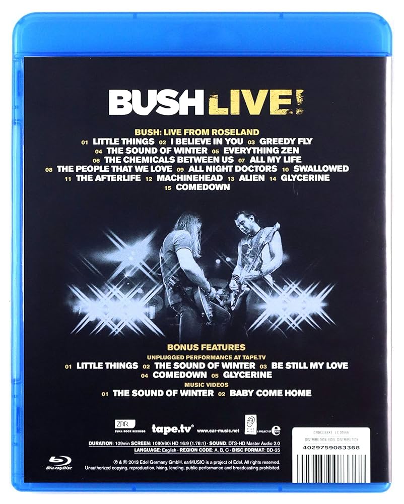 BiSH　LIVE DVD Amazon.com: Bush: Live! [Blu-ray] : Bush: Movies & TV