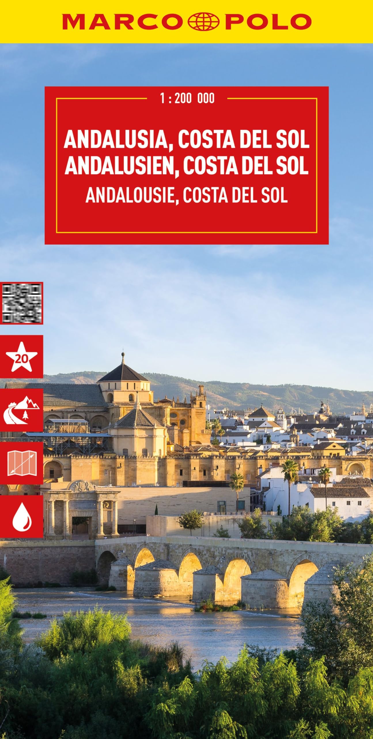 Andalusia, Costa del Sol Marco Polo Map : Sevilla, Cordoba, Granada