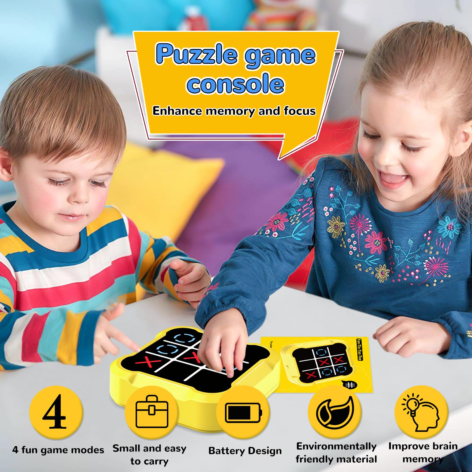 Elektronisches Tic Tac Toe Spiel - 3-in-1 Handheld Konsole Für Unterwegs