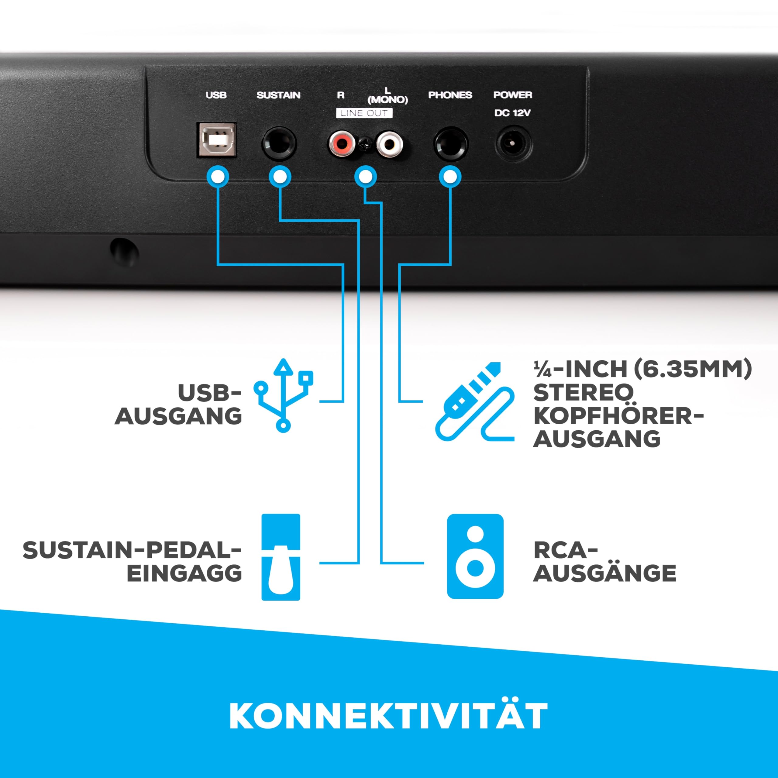 Alesis Recital - E Piano 88 Tasten für Einsteiger mit Halbgewichteten Volle Größe Klavier, Lautsprechern, Fünf Premium-Stimmen, Kopfhörerausgang, Klavier Lektionen-Abo