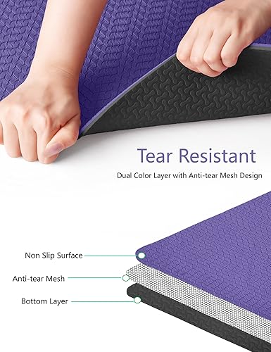 Miniatura 4 de IUGA Tapete de yoga antideslizante y antidesgarros, ecológico, tapete de yoga caliente, tapete grueso para entrenamiento y ejercicio para yoga,
