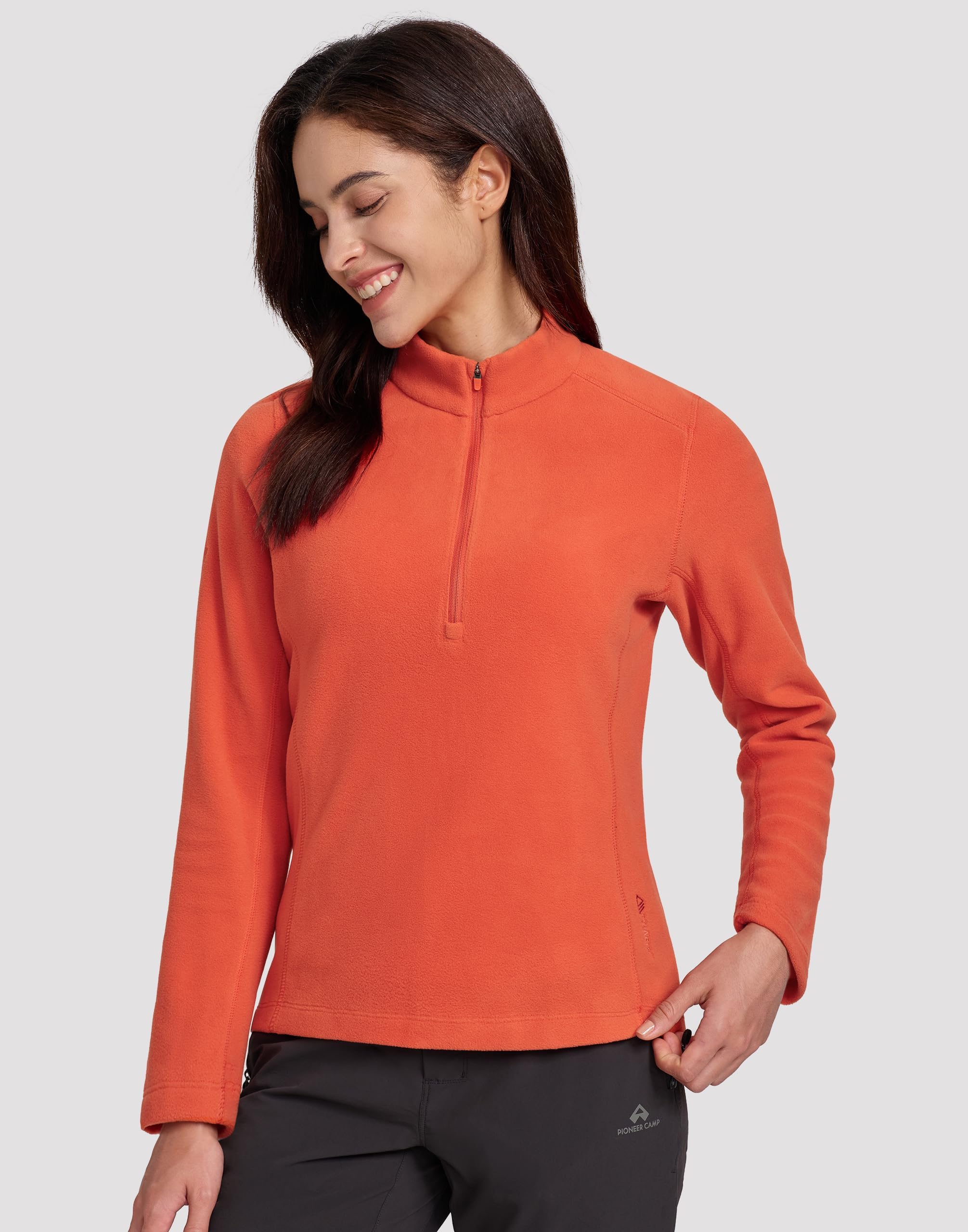 Pioneer Camp Fleecepullover Damen Half-Zip Polartec Micro Fleecejacke Als Extrem Wärmenden Und Leichten Base-Layer Für Outdoor-Sport Und Wandern
