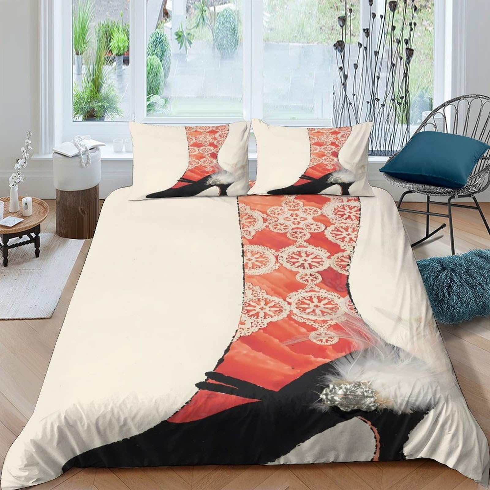 Ctjqhvkz Style-10 3D Printed Japanese Kimono Fitted Sheet Microfiber Soft Breathable Crane Bed Cover For Bedroom Guest Room Decor Single（135X200cm）