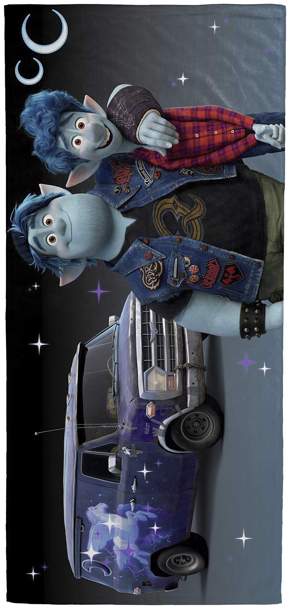 Disney Pixar Onward Quest Started Kids Bath/Pool/Beach Towel - Features Ian & Barley Lightfoot - Super Soft & Absorbent Fade Resistant Cotton Towel, Measures 28 x 58 inches (Official Disney Product)