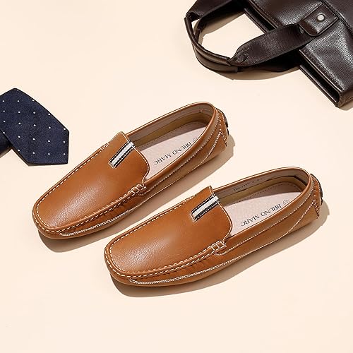 Miniatura 9 de Bruno Marc - Mocasines de conducción para hombre, mocasines tipo penny con cierre de deslizar