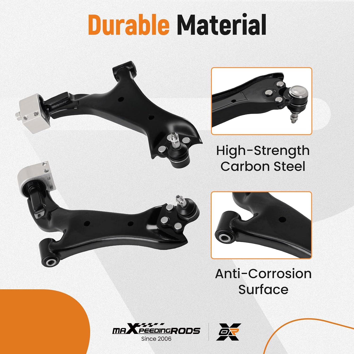 maXpeedingrods 10Pc Front Lower Control Arm for Chevy Equinox GMC Terrain 2010-2017, K623489 K623488 Suspension Kit Lower Control Arm w/Ball Joint Sway Bar End Link Tie Rod End Boots & Bellows