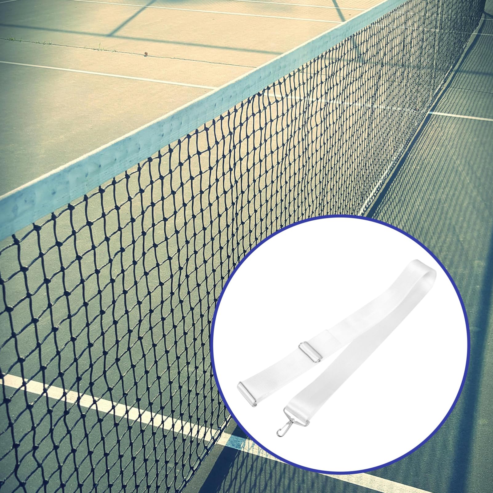 Toddmomy 4 Stück Tenniszubehör Tennisnetzseil Tennis-Mittelnetzgurt Tennisnetzzubehör Sport-Tennisnetz zentriert Seil praktischer Tennisnetzgurt Netzmittelgurt Nylon Weiß