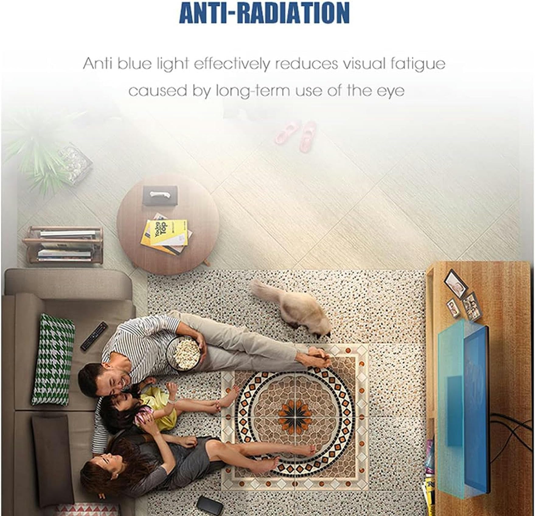 Protection D'Écran TV 50-75 Pouces, Film Anti-Lumière Bleue, Mat, Antireflet/Anti-Radiation/Anti-Éblouissement/Anti-Myopie, pour Écrans LCD, LED, OLED, QLED 4K HDTV, 75", 65".