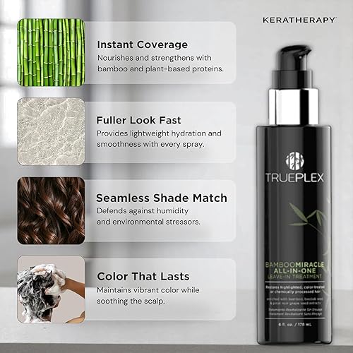 Miniatura 4 de KERATHERAPY Bamboo Miracle - Tratamiento acondicionador todo en uno, 6 onzas, 6.0 fl oz  Fortalecedor vegano sin enjuague con baobab, semillas de