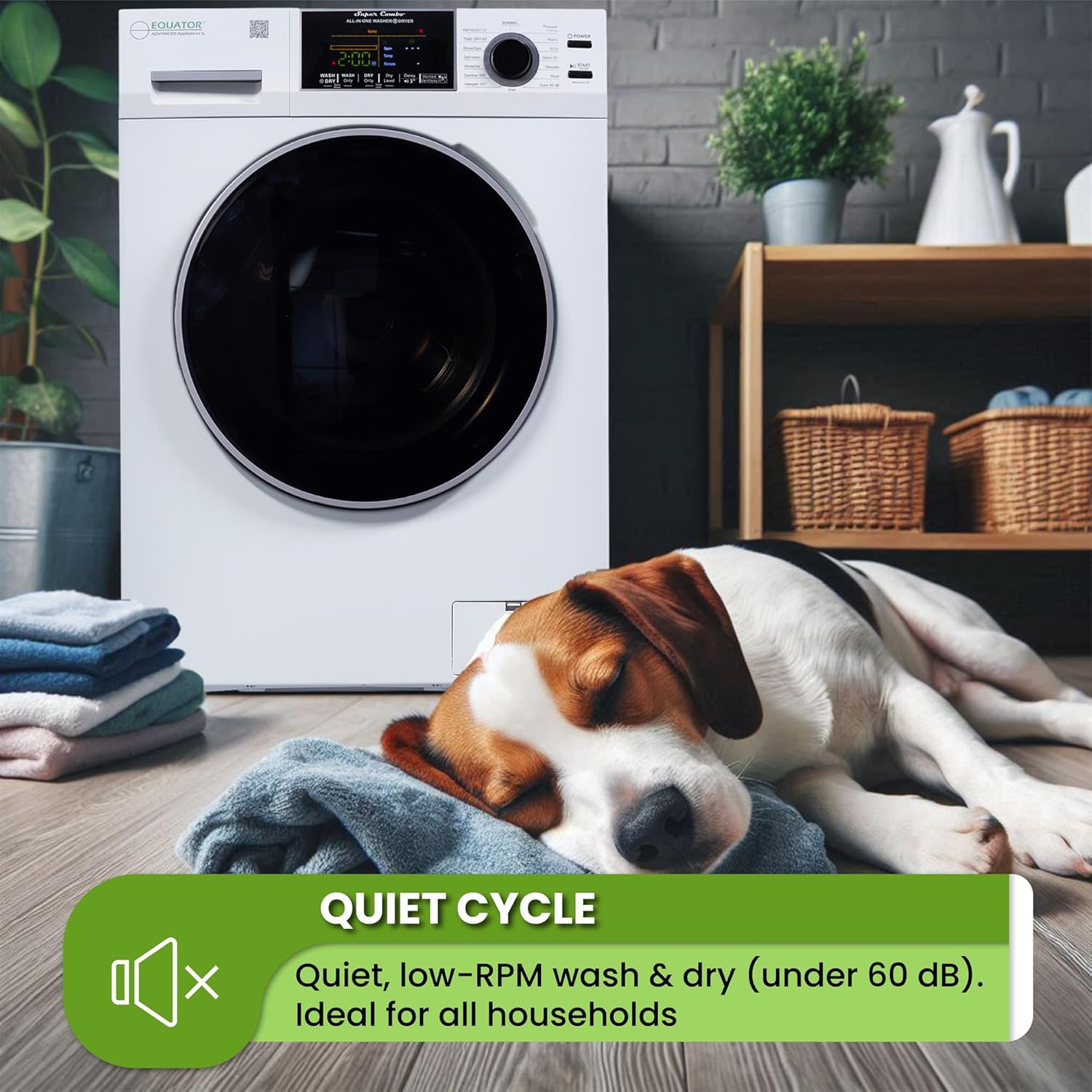 White 36" Electric Smart Combo Washer Dryer