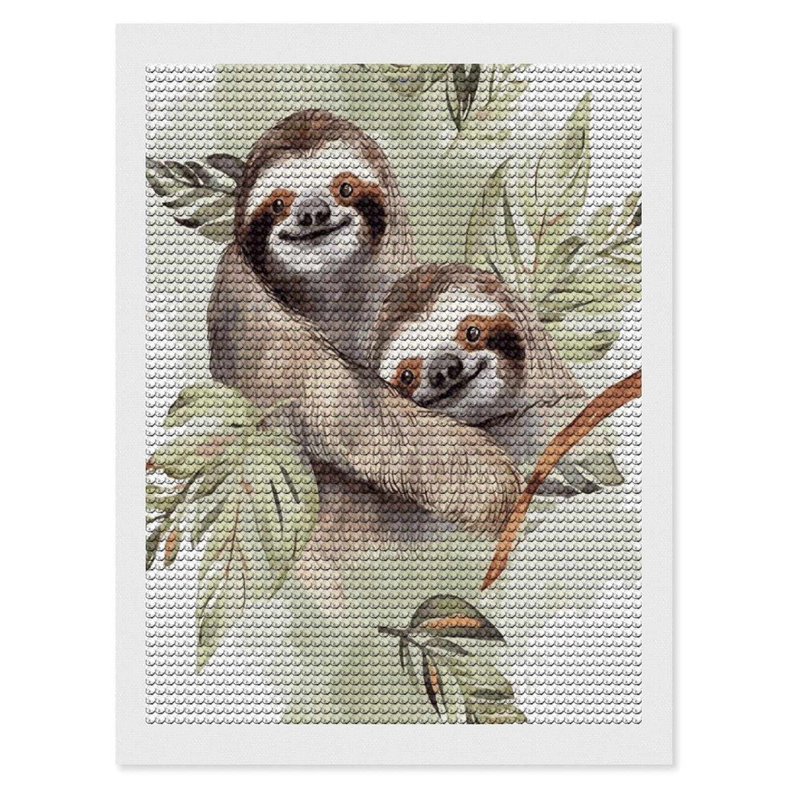 LDGSUPH Watercolor Sloth Diamond Painting Kits for Adults Paint with Diamond Pictures Art DIY Full Drill Diamond Dots Painting Personalized Diamond Photo for Home Wall Decor Gift 12"x16"