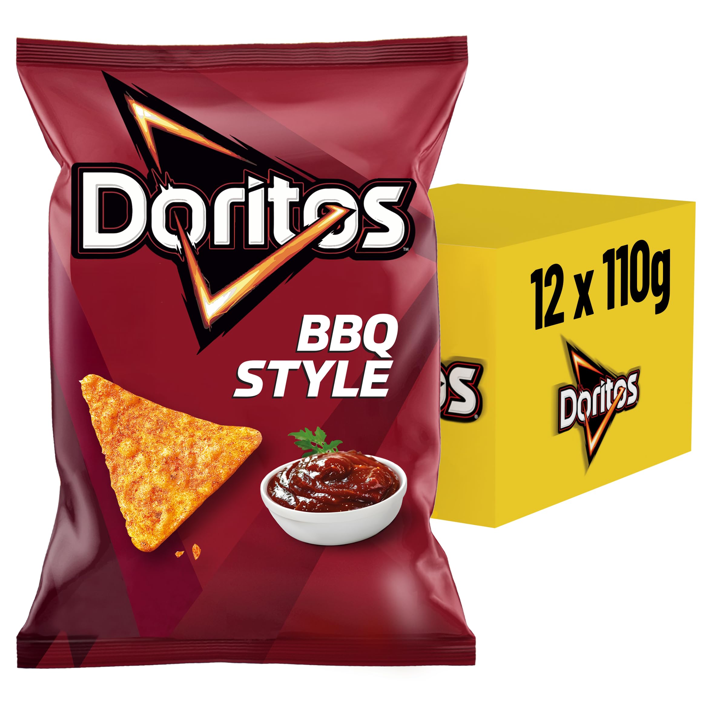 Doritos Barbecue - Tortilla Chips mit BBQ Geschmack - Herzhafter Barbeque Snack zum Knabbern aus Mais (12x110g)
