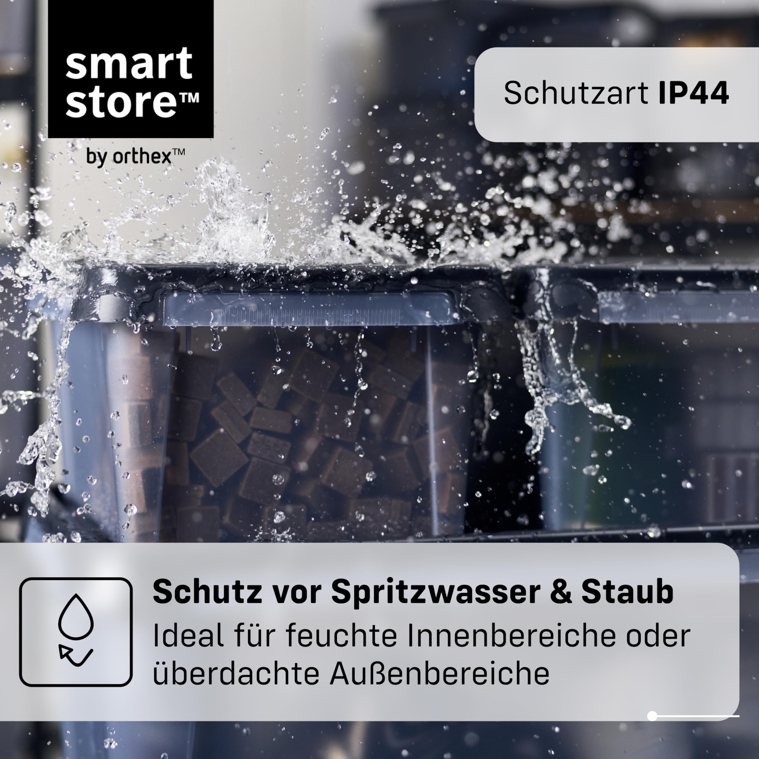 SmartStore Aufbewahrungsbox mit Deckel 55 L I 4er Set Stapelboxen I 60 x 40 x 35 cm I Wasserfest, Staubdicht I Garagen-Aufbewahrungsbox I Lebensmittelecht, BPA frei I Made in Sweden, 10 Jahre Garantie