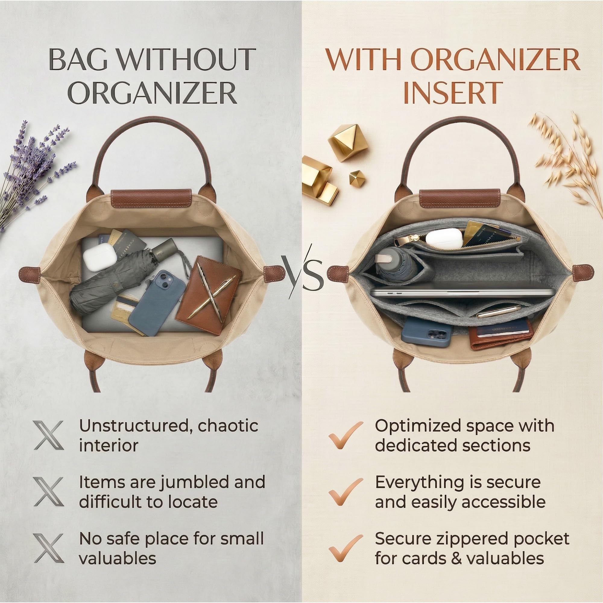 Generic Organizer do torby jest odpowiedni dla Longchamp Le Pliage bag organizer. Dostępne są różne rozmiary (czarny, L) (Akcesorium zewnętrzne)