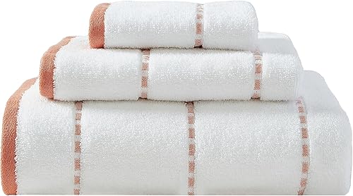 Tommy Bahama, Juego de toallas de baño de algodón suave, altamente absorbentes y de peso medio, 3 piezas, color naranja liso Ridley