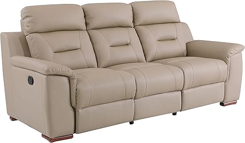 Miniatura 26 de Blackjack Furniture Walker Leather Match - Sofá biplaza tapizado reclinable para sala de estar, sofá, gris lava