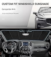 Vista 2 de Parasol de parabrisas para Nissan Murano 2019-2024, reversible, color plateado y negro