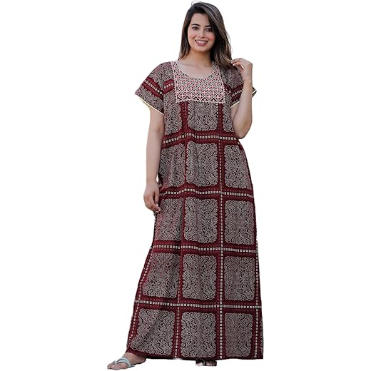 G4Girl Pure Cotton Embroidery Nighty