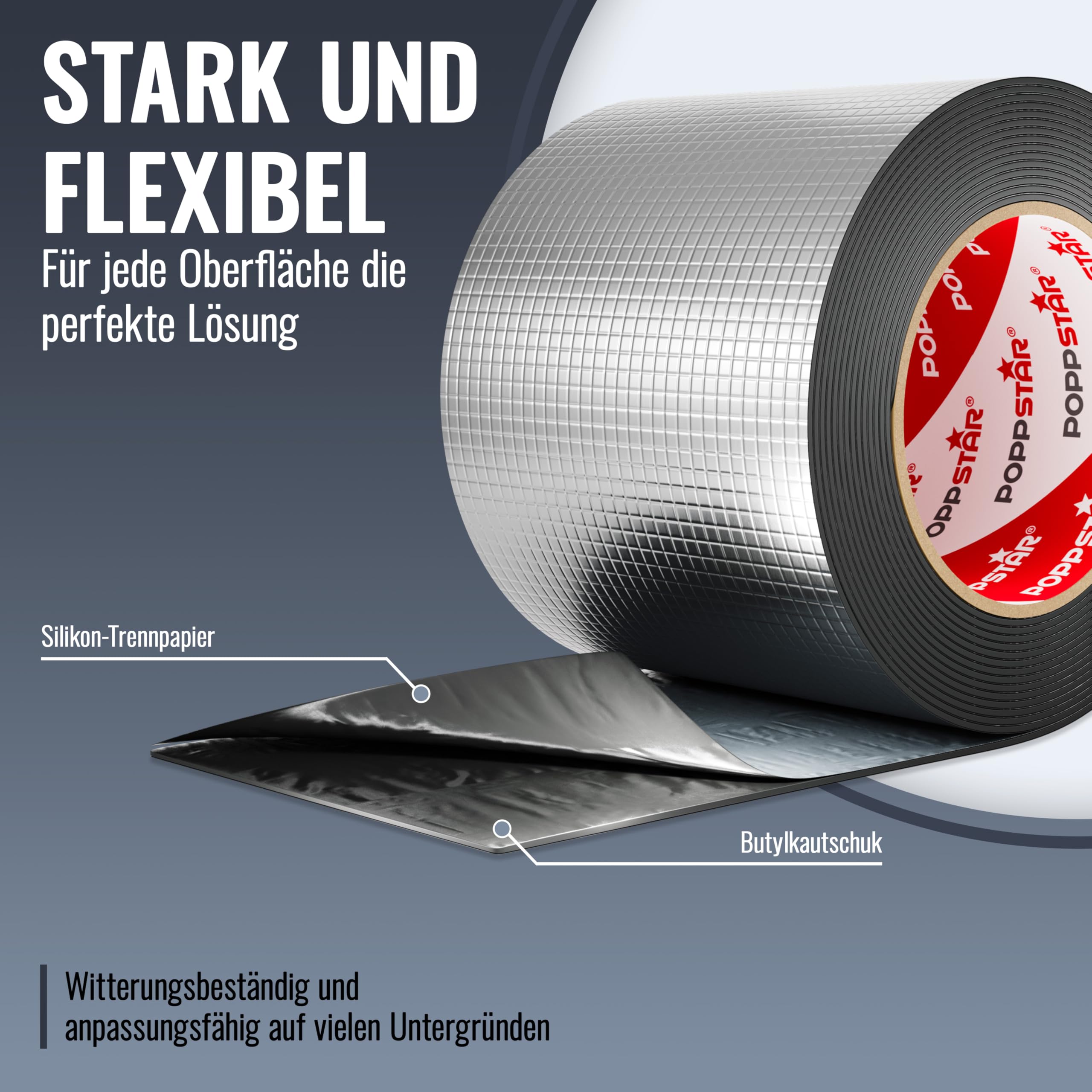 Cisivis Butyl-Klebeband – Wasserdicht, UV-beständig, Selbsthaftend, 100 Mm X 5 M, Grau